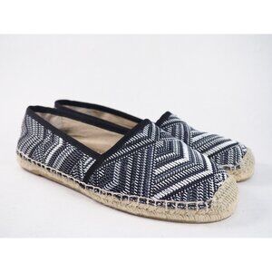 Sam Edelman Lynn 1 Black & White Geometric Espadrilles Flats, Size 6.5 (US)